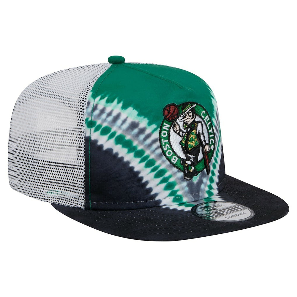 Boston Celtics Throwback Dye Golfer Snapback Hat - Black/Kelly Green | New Era outlet