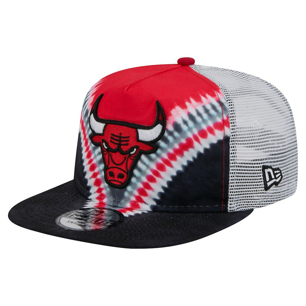 Chicago Bulls Throwback Dye Golfer Snapback Hat - Black/Red | New Era sale