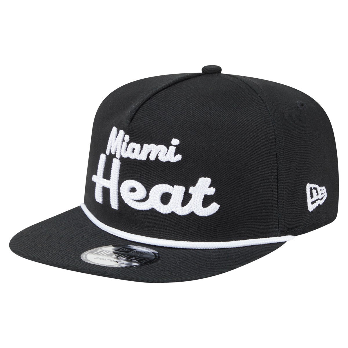 Miami Heat Team Text Golfer Snapback Hat - Black | New Era discount