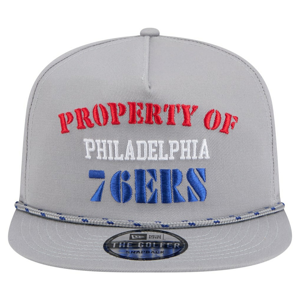 Philadelphia 76ers Throwback Property Of Golfer Snapback Hat - Gray | New Era online