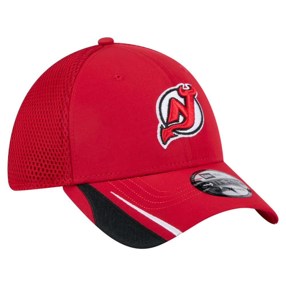 New Jersey Devils New Era Linear Featherweight 39THIRTY Flex Hat Red