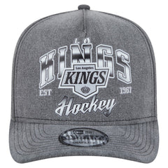 Los Angeles Kings New Era Throwback Washed A-Frame Pre-Curved 9FIFTY Snapback Hat Charcoal
