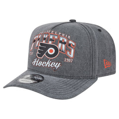 Philadelphia Flyers New Era Throwback Washed A-Frame Pre-Curved 9FIFTY Snapback Hat Charcoal