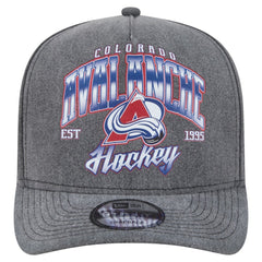 Colorado Avalanche New Era Throwback Washed A-Frame Pre-Curved 9FIFTY Snapback Hat Charcoal