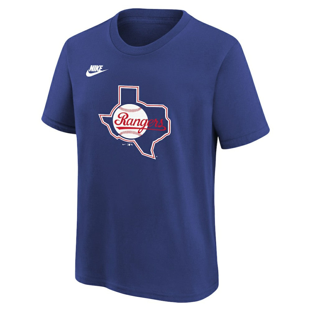 Texas Rangers Youth Cooperstown Collection Team Logo T-Shirt - Royal | Nike