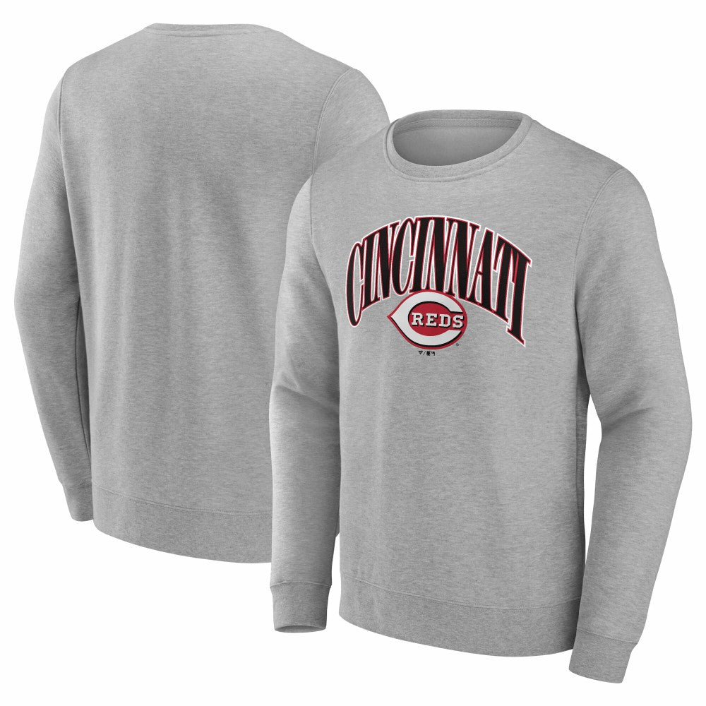 Cincinnati Reds Arch Pullover Sweatshirt - Gray