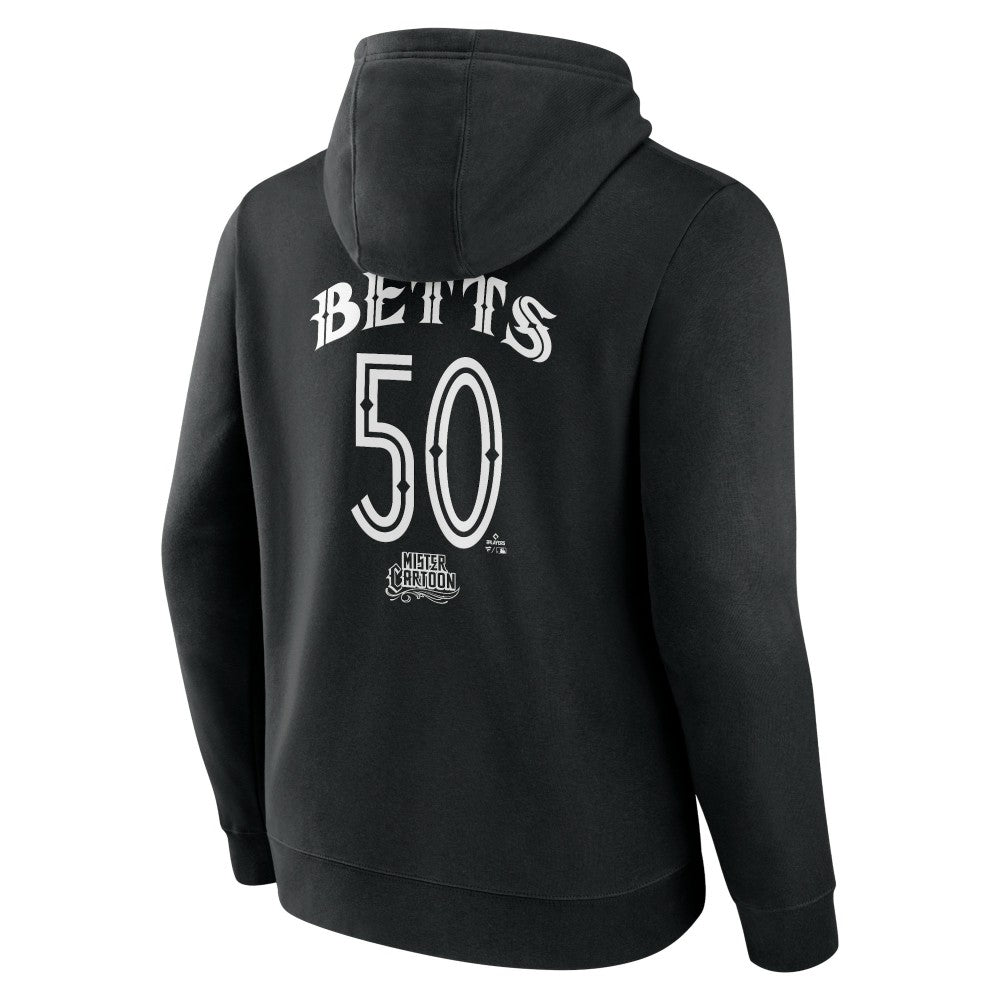 Mookie Betts Los Angeles Dodgers Mister Cartoon Name & Number Pullover Hoodie - Black