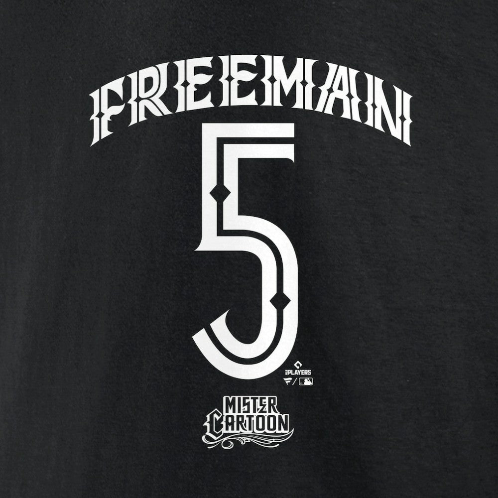 Freddie Freeman Los Angeles Dodgers Mister Cartoon Name & Number T-Shirt - Black