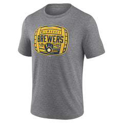 Milwaukee Brewers Barrel Tri-Blend T-Shirt - Heather Gray