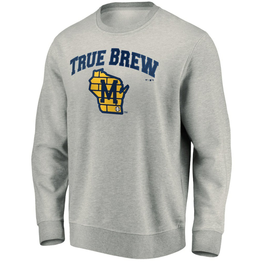 Milwaukee Brewers Heater Pullover Sweatshirt - Gray