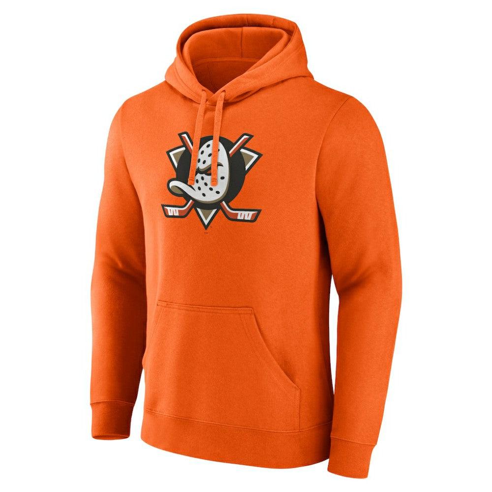 Anaheim Ducks Fanatics Primary Logo Fleece Pullover Hoodie Orange