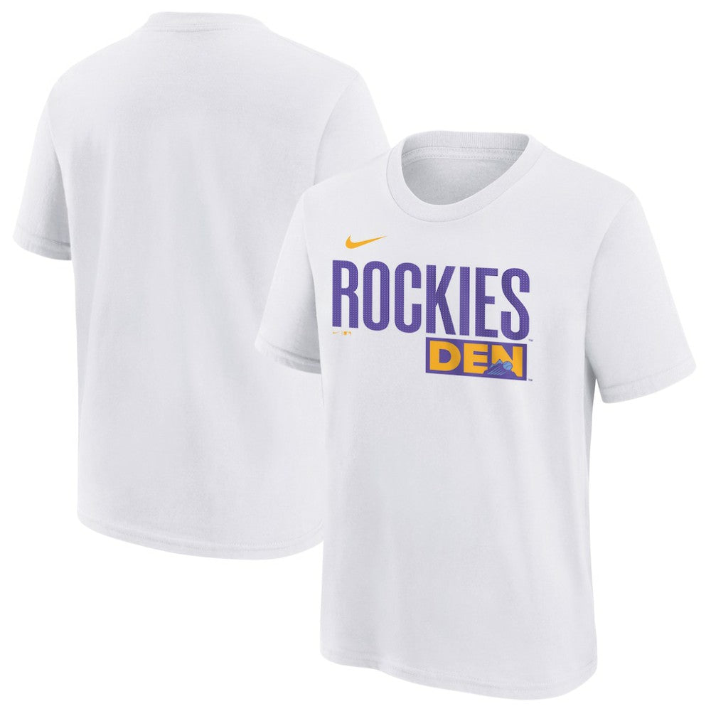 Colorado Rockies Youth 2025 City Connect Wordmark T-Shirt - White | Nike