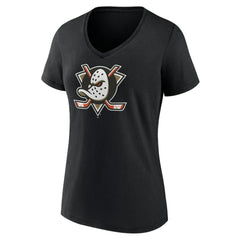 Anaheim Ducks Women's Primary Logo V-Neck T-Shirt – Black