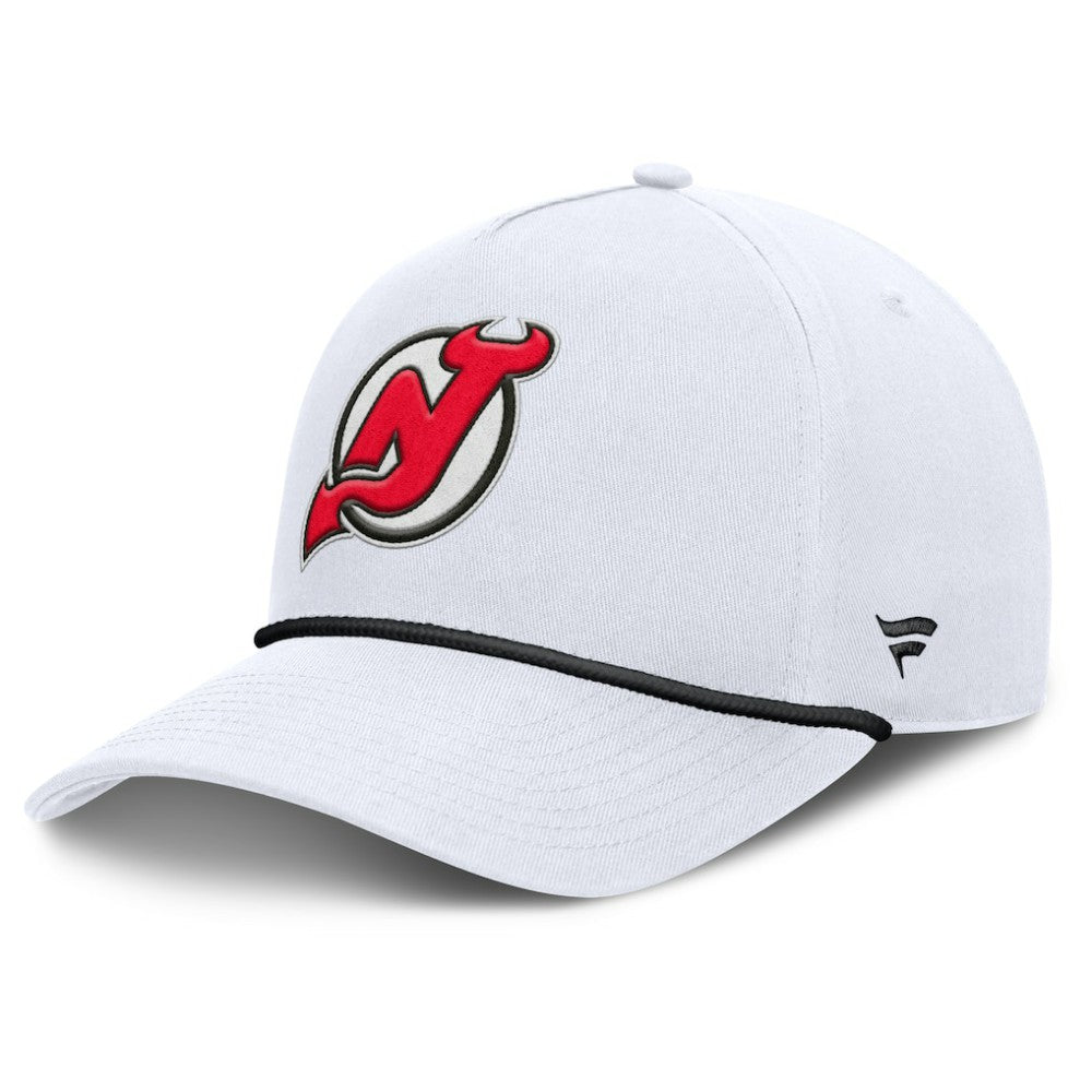 New Jersey Devils Fanatics Rope A-Frame Adjustable Hat White