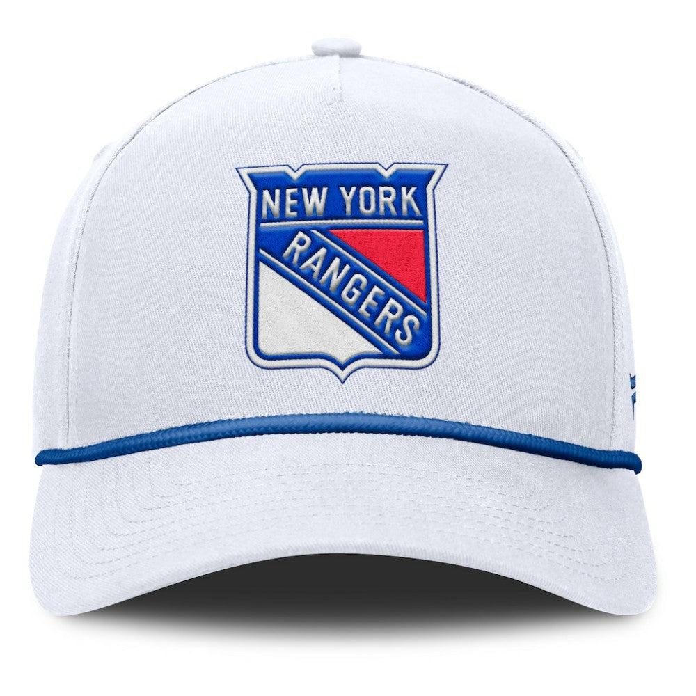 New York Rangers Fanatics Rope A-Frame Adjustable Hat White