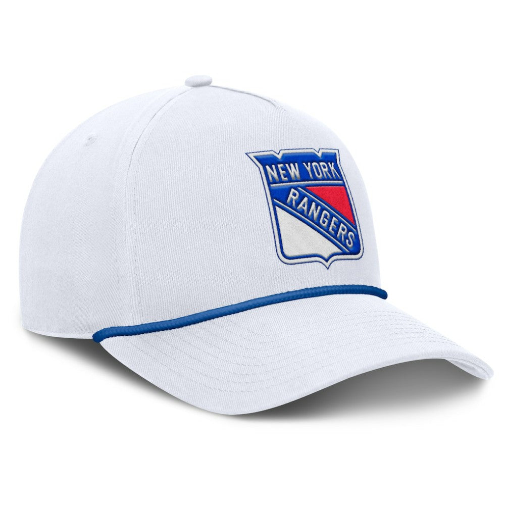 New York Rangers Fanatics Rope A-Frame Adjustable Hat White