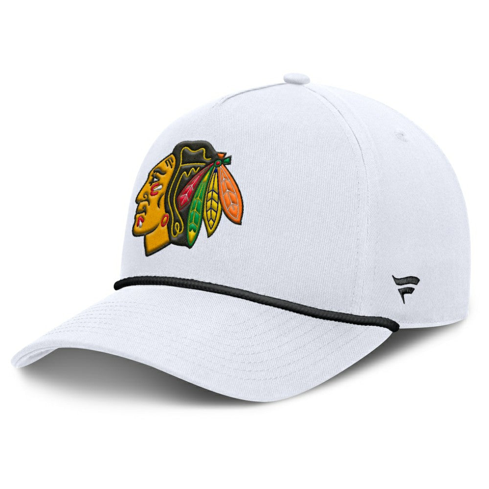 Chicago Blackhawks Fanatics Rope A-Frame Adjustable Hat White