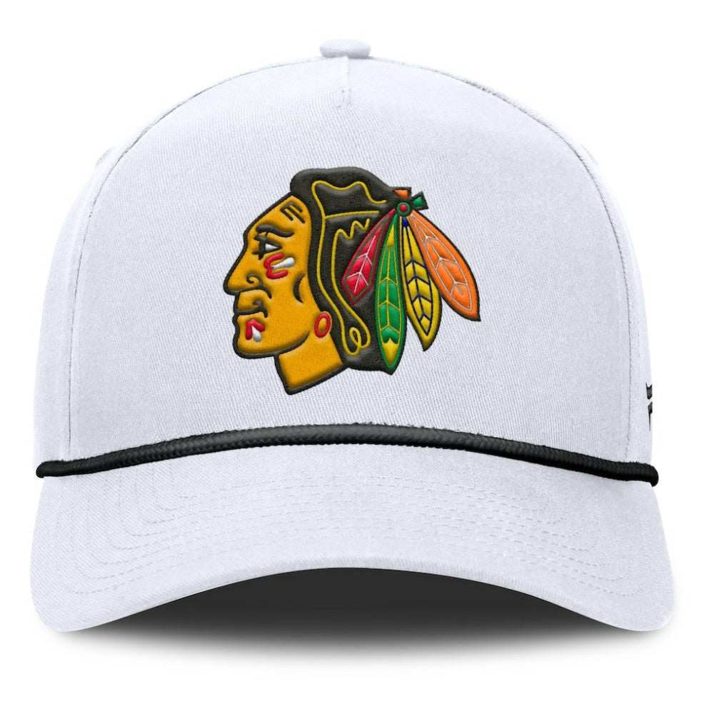 Chicago Blackhawks Fanatics Rope A-Frame Adjustable Hat White