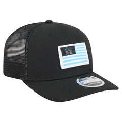 Miami Marlins Flag 9SEVENTY Stretch-Snap Hat - Black | New Era