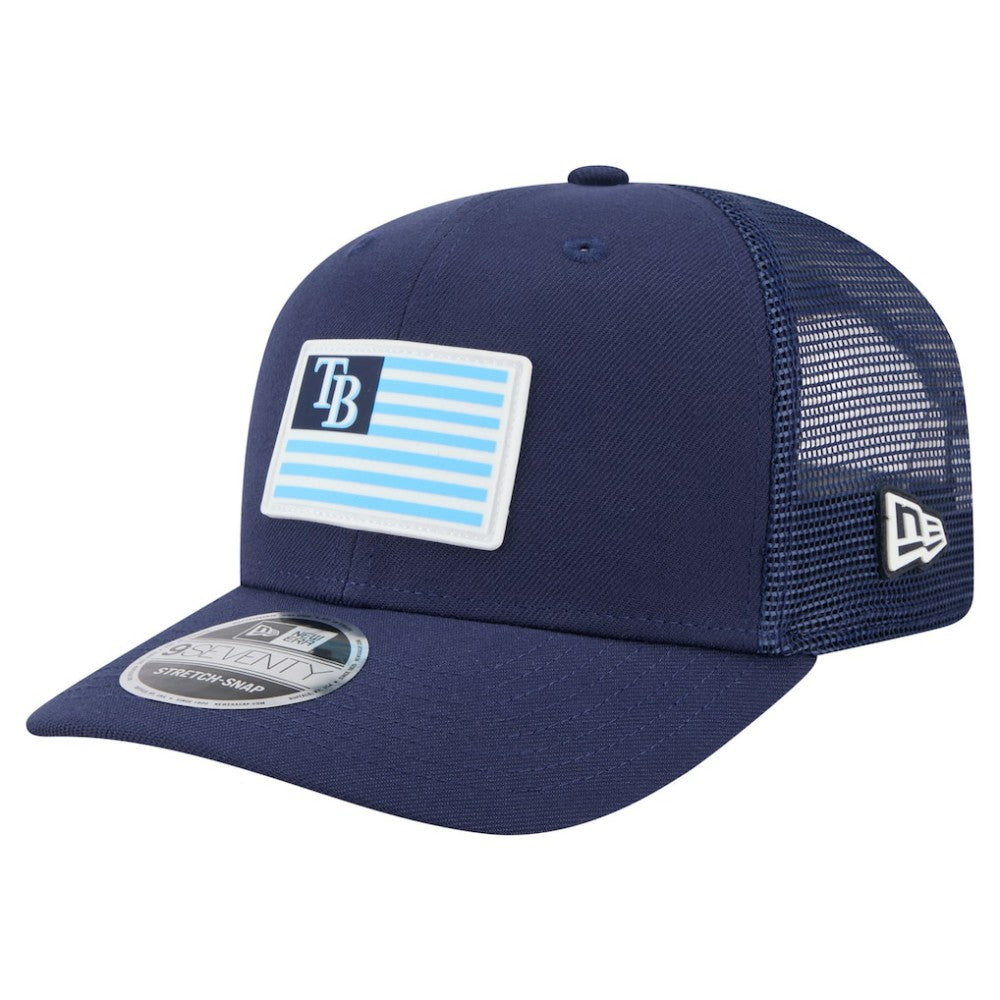 Tampa Bay Rays Flag 9SEVENTY Stretch-Snap Hat - Navy | New Era