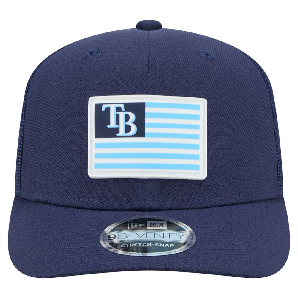 Tampa Bay Rays Flag 9SEVENTY Stretch-Snap Hat - Navy | New Era