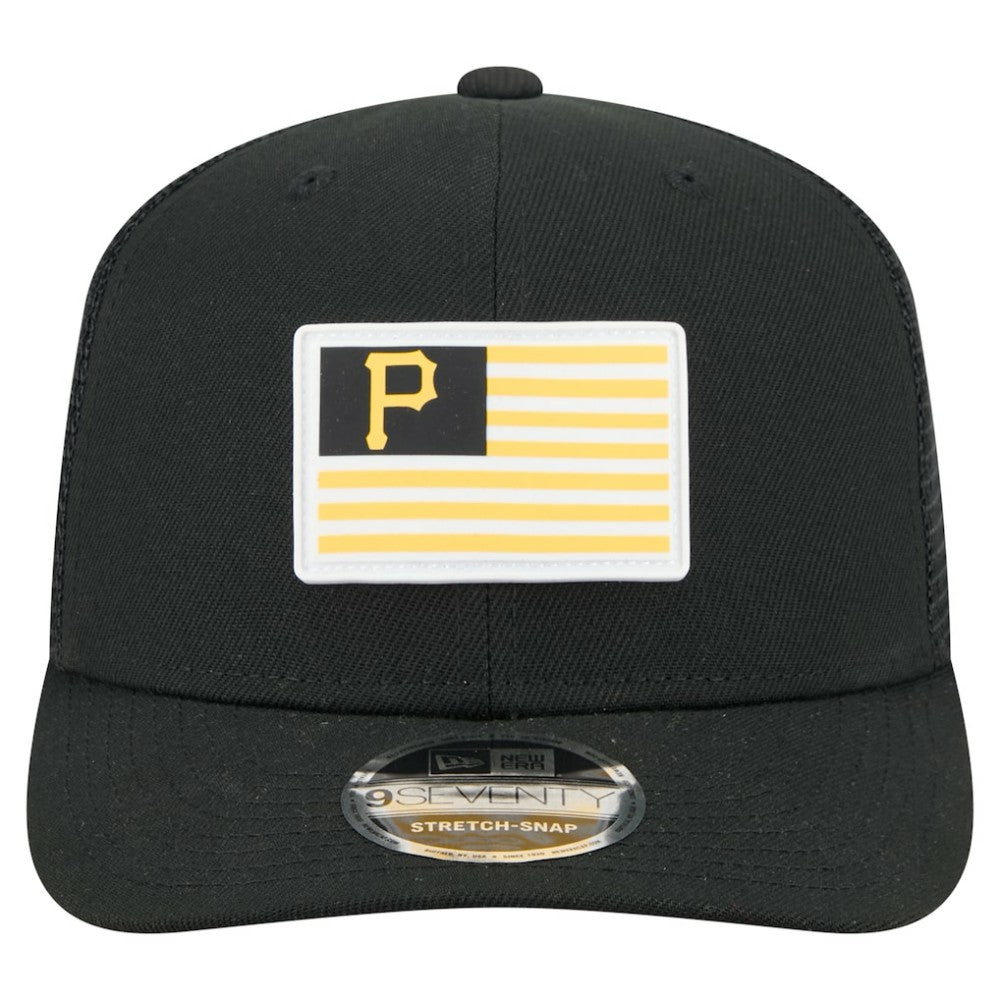 Pittsburgh Pirates Flag 9SEVENTY Stretch-Snap Hat - Black | New Era