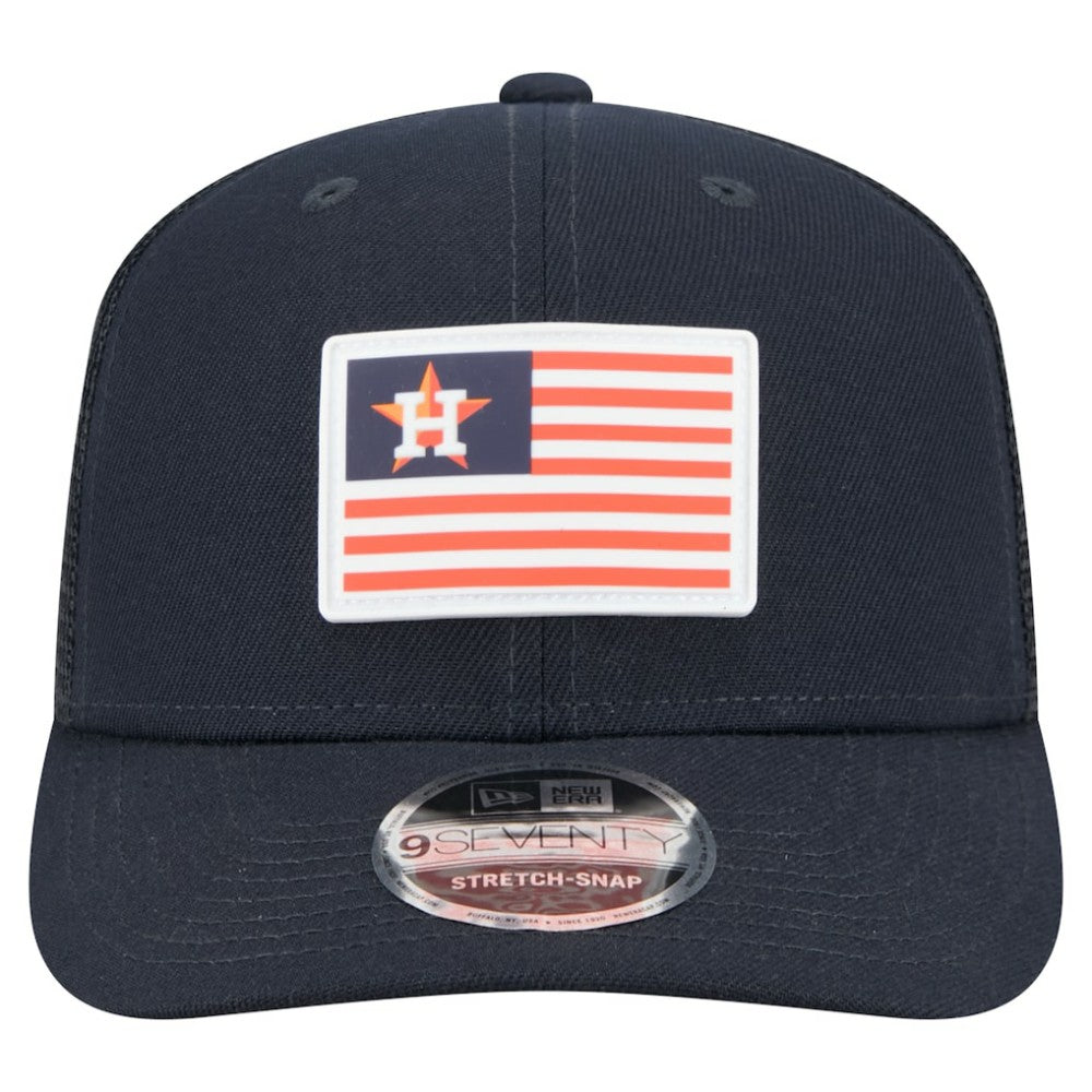 Houston Astros Flag 9SEVENTY Stretch-Snap Hat - Navy | New Era