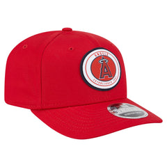 Los Angeles Angels Circle Patch 9SEVENTY Stretch-Snap Hat - Red | New Era