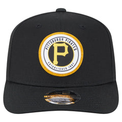 Pittsburgh Pirates Circle Patch 9SEVENTY Stretch-Snap Hat - Black | New Era