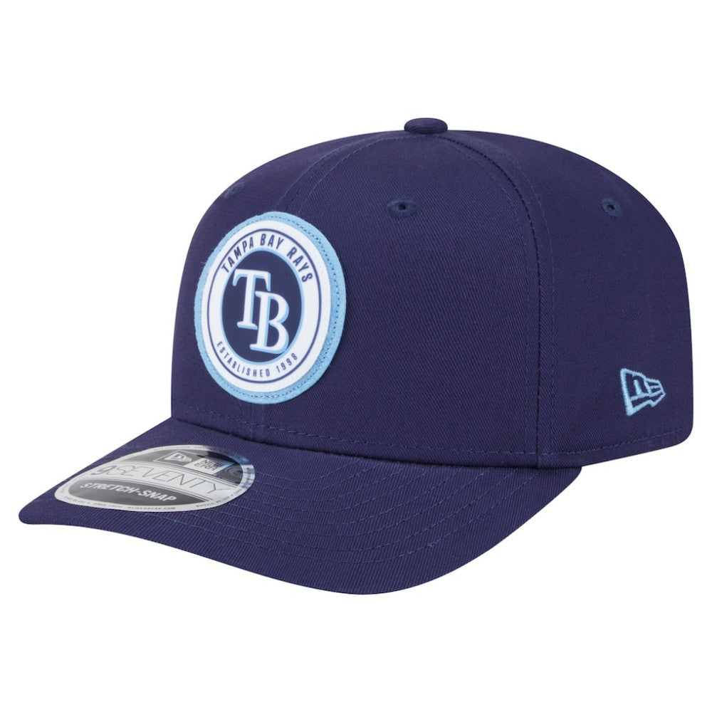 Tampa Bay Rays Circle Patch 9SEVENTY Stretch-Snap Hat - Navy | New Era