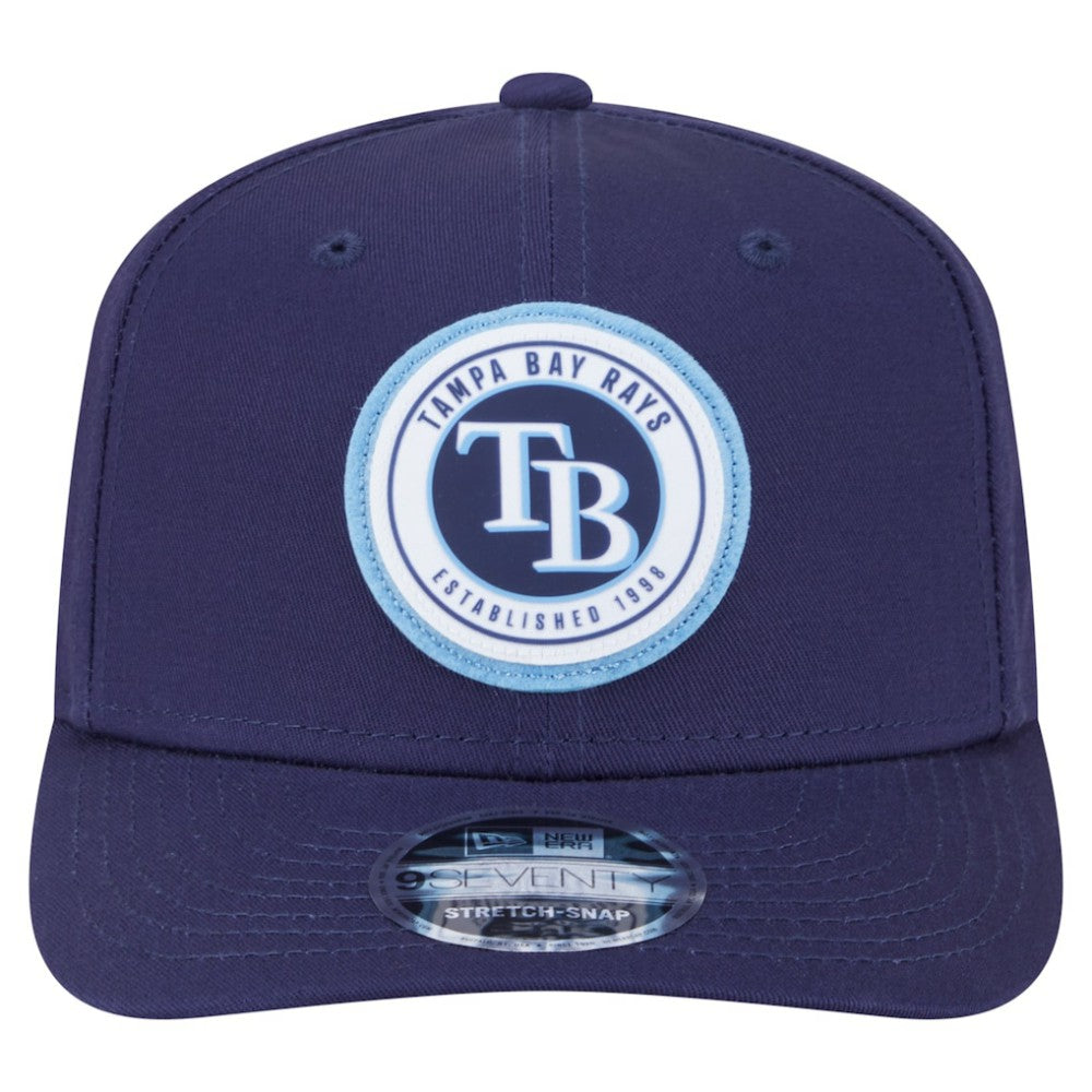 Tampa Bay Rays Circle Patch 9SEVENTY Stretch-Snap Hat - Navy | New Era