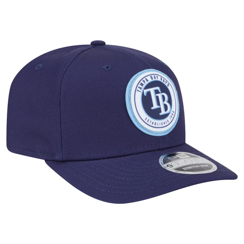 Tampa Bay Rays Circle Patch 9SEVENTY Stretch-Snap Hat - Navy | New Era