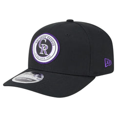 Colorado Rockies Circle Patch 9SEVENTY Stretch-Snap Hat - Black | New Era