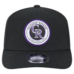Colorado Rockies Circle Patch 9SEVENTY Stretch-Snap Hat - Black | New Era