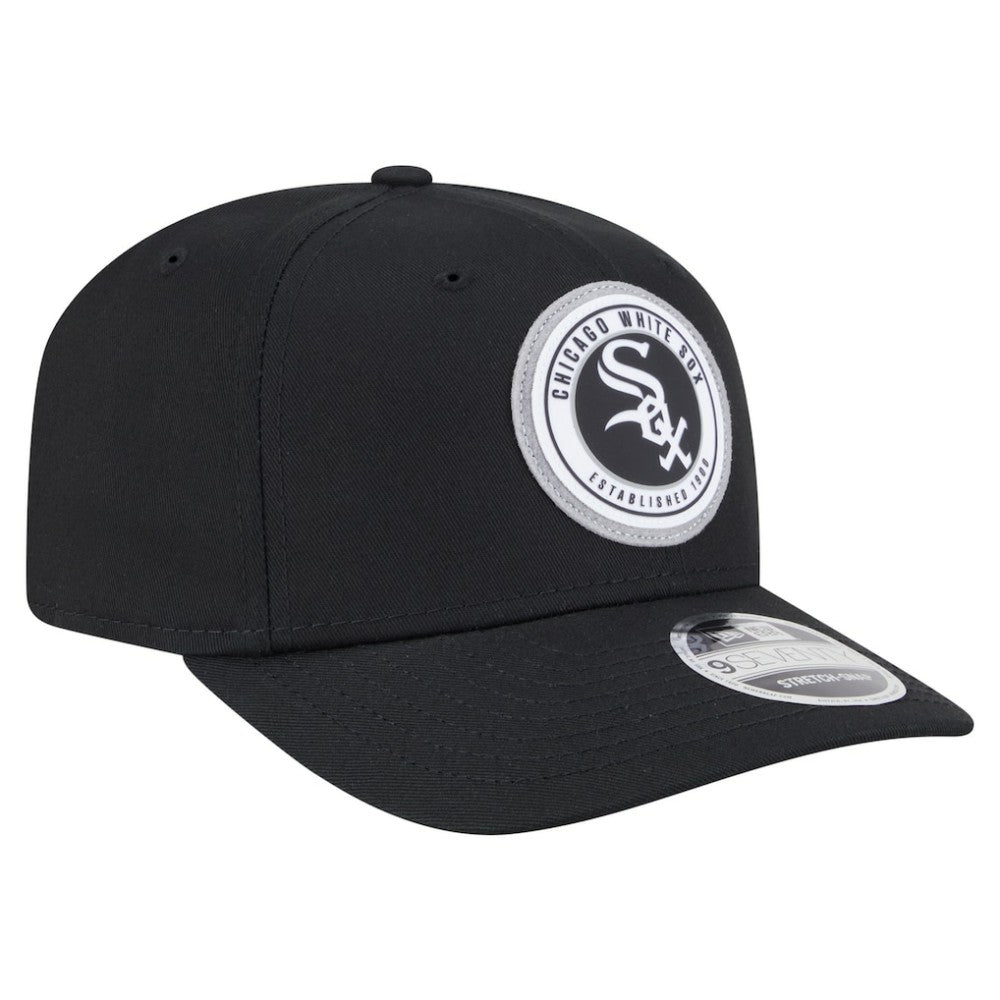 Chicago White Sox Circle Patch 9SEVENTY Stretch-Snap Hat - Black | New Era