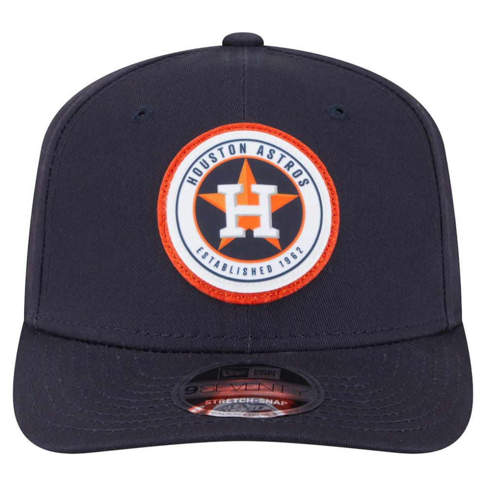 Houston Astros Circle Patch 9SEVENTY Stretch-Snap Hat - Navy | New Era