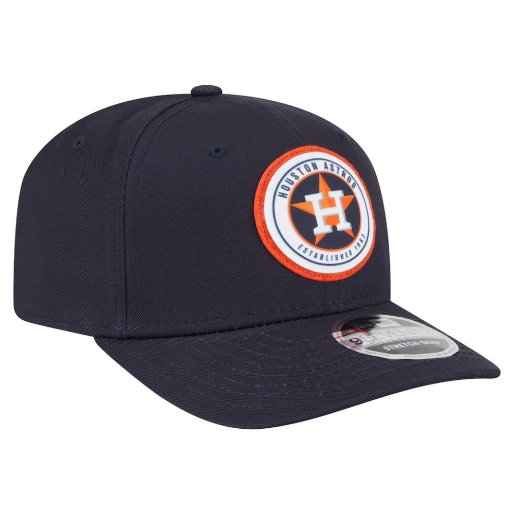 Houston Astros Circle Patch 9SEVENTY Stretch-Snap Hat - Navy | New Era