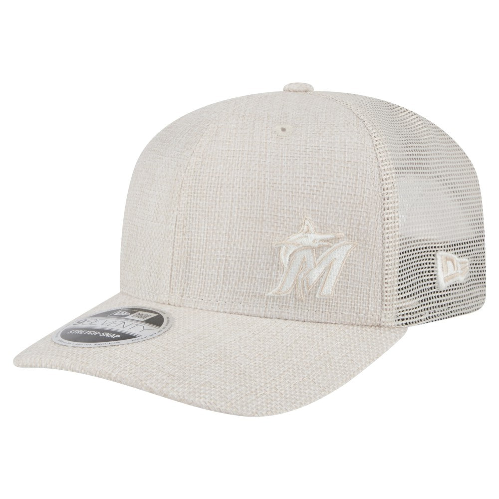 Miami Marlins Flawless 9SEVENTY Stretch-Snap Hat - Light Beige | New Era