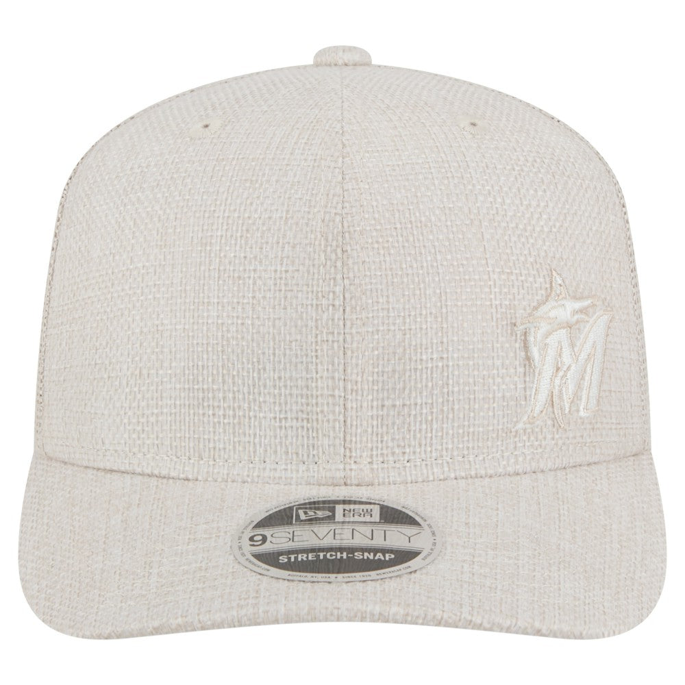 Miami Marlins Flawless 9SEVENTY Stretch-Snap Hat - Light Beige | New Era