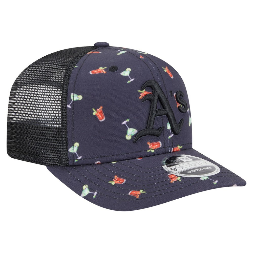 Athletics Adventure Drinks Pattern 9SEVENTY Stretch-Snap Hat - Black | New Era