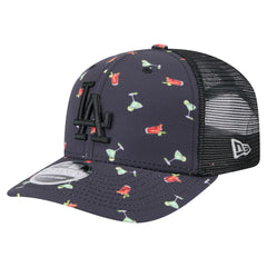 Los Angeles Dodgers Adventure Drinks Pattern 9SEVENTY Stretch-Snap Hat - Black | New Era