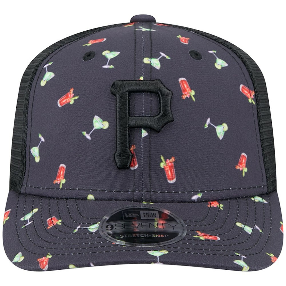 Pittsburgh Pirates Adventure Drinks Pattern 9SEVENTY Stretch-Snap Hat - Navy | New Era