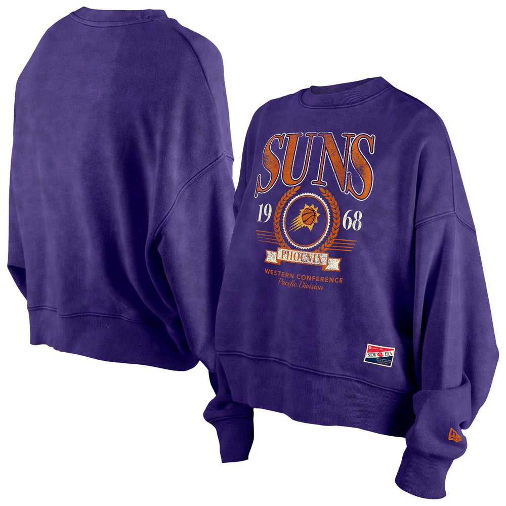 Phoenix Suns Women's Throwback Vintage Enzyme Wash Oversized Boxy Pullover Sweatshirt - Purple | New Era cheap