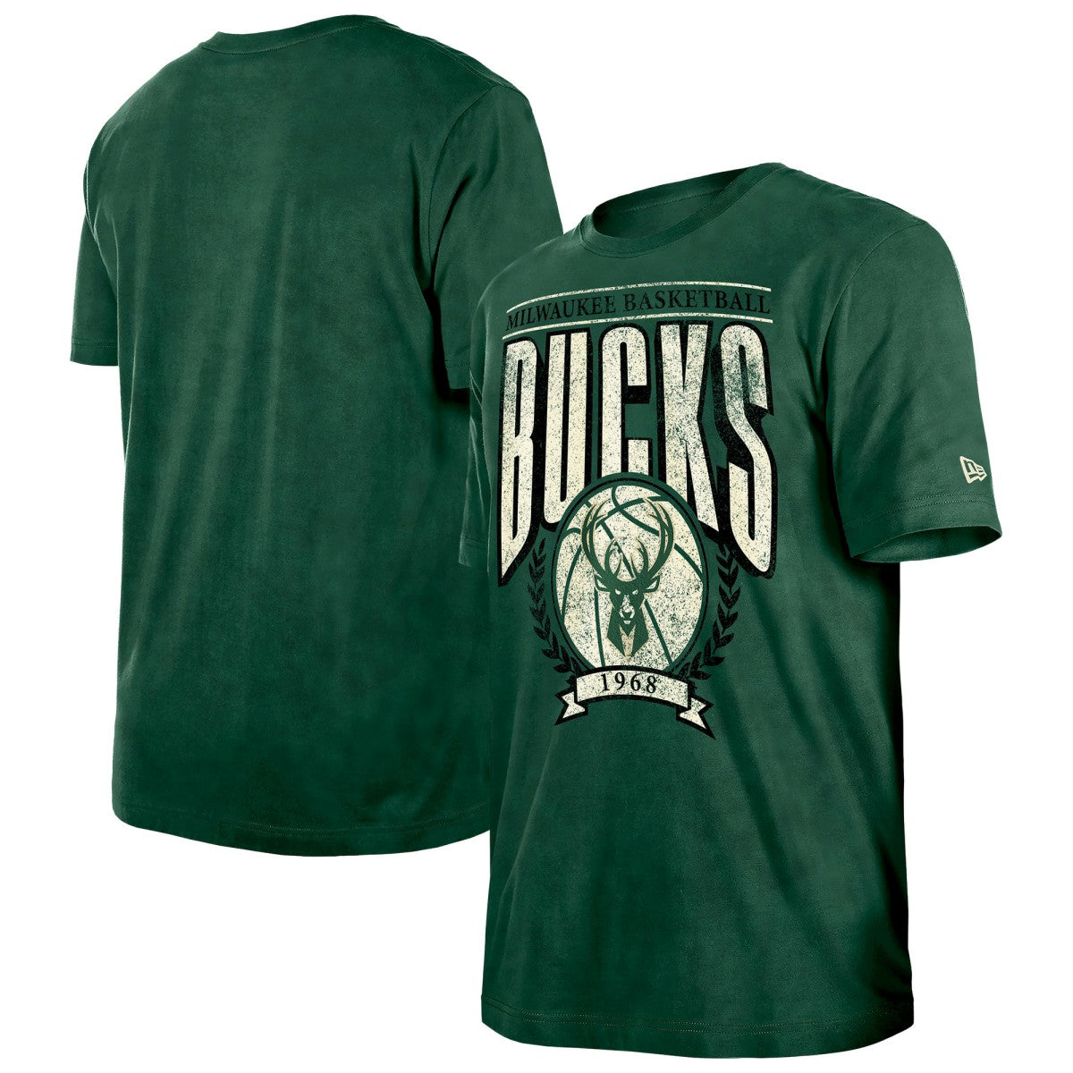 Milwaukee Bucks Throwback Vintage Boxy Mineral Wash T-Shirt - Hunter Green | New Era outlet