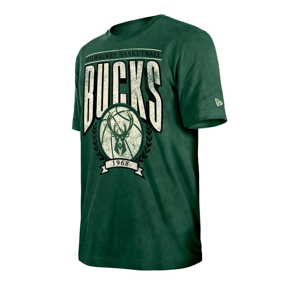 Milwaukee Bucks Throwback Vintage Boxy Mineral Wash T-Shirt - Hunter Green | New Era outlet