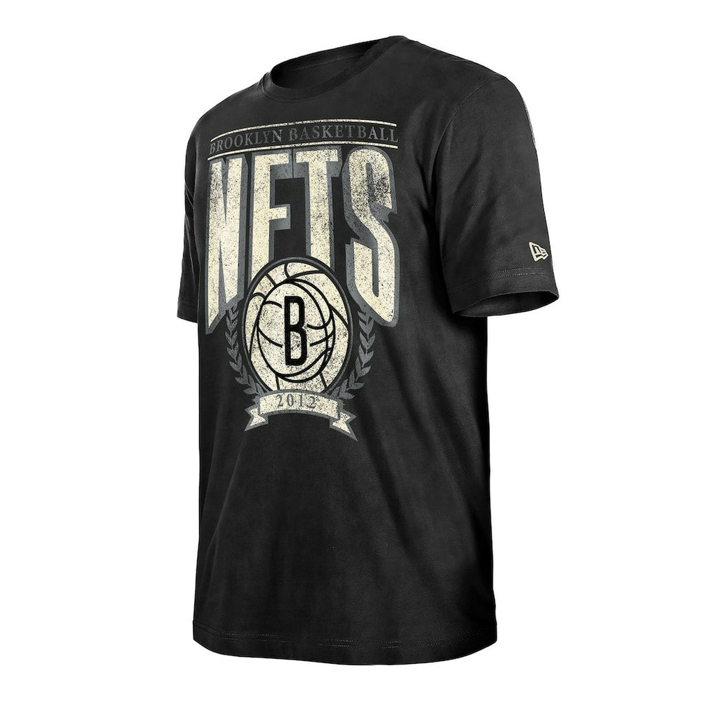 Brooklyn Nets Throwback Vintage Boxy Mineral Wash T-Shirt - Black | New Era shop