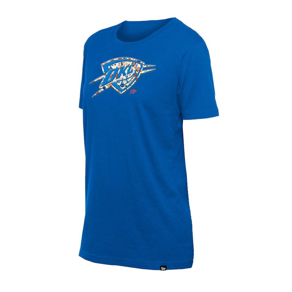 Oklahoma City Thunder Women's Glam Game Flower T-Shirt - Blue | New Era sale