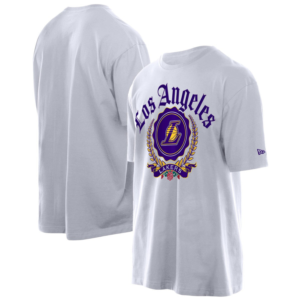 Los Angeles Lakers Throwback Prep Oversized T-Shirt - White | New Era sale