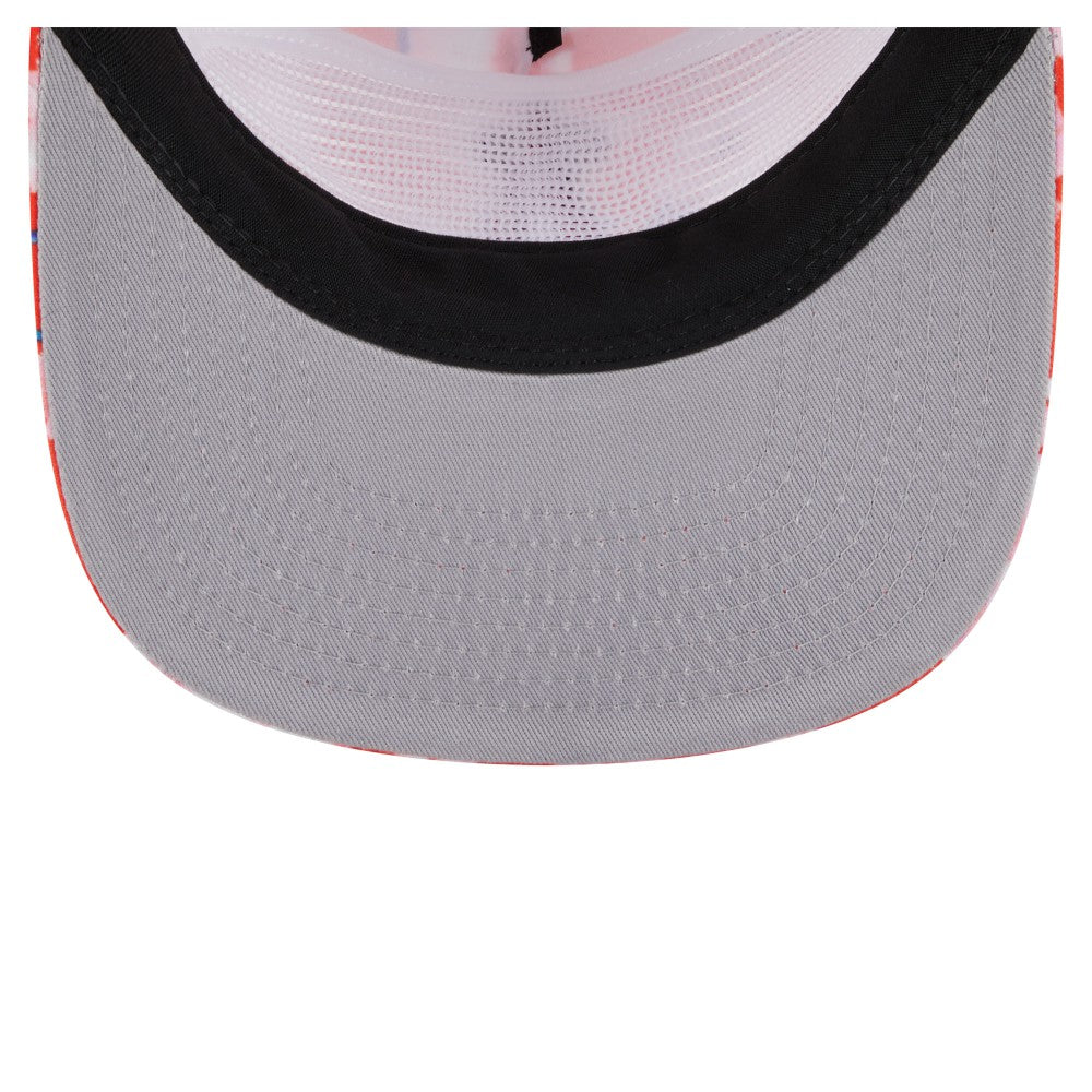 Los Angeles Angels Adventure Pattern Golfer Trucker Snapback Hat - Red | New Era