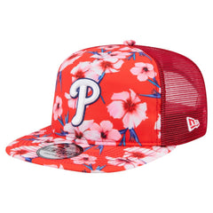 Philadelphia Phillies Adventure Pattern Golfer Trucker Snapback Hat - Red | New Era
